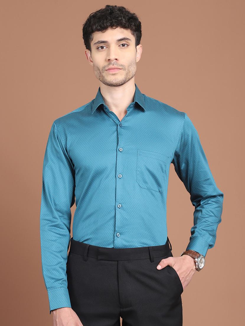 men polka dot long sleeve slim fit formal shirt - 21854516 - Zoom Image - 0