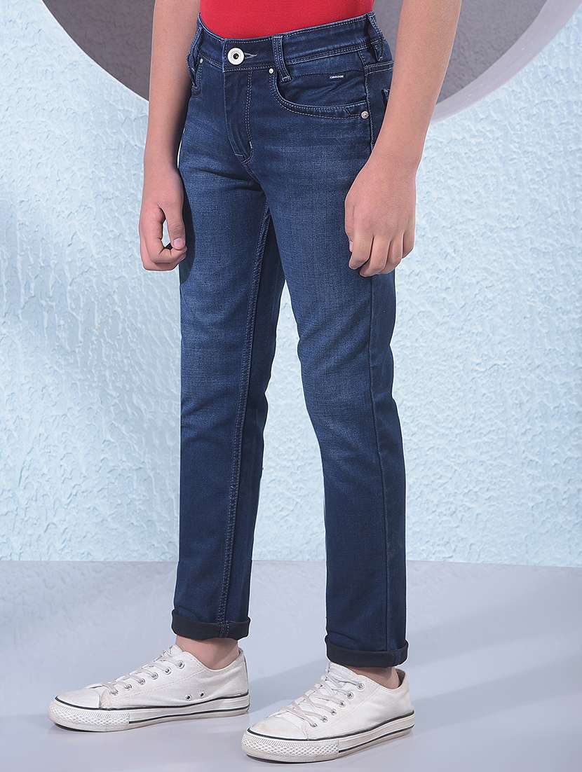 boys solid mid rise slim fit jean - 21854528 -  Standard Image - 3