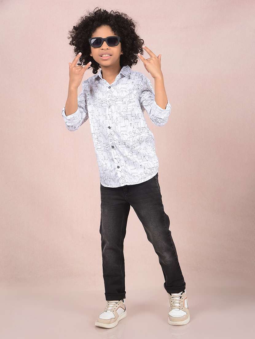 boys printed long sleeve casual shirt - 21854540 -  Standard Image - 5