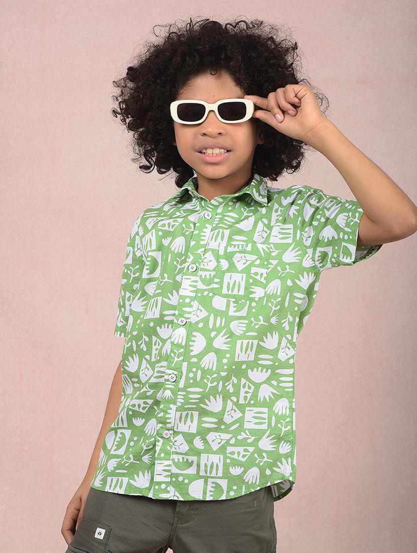boys printed short sleeve casual shirt - 21854551 - Zoom Image - 0