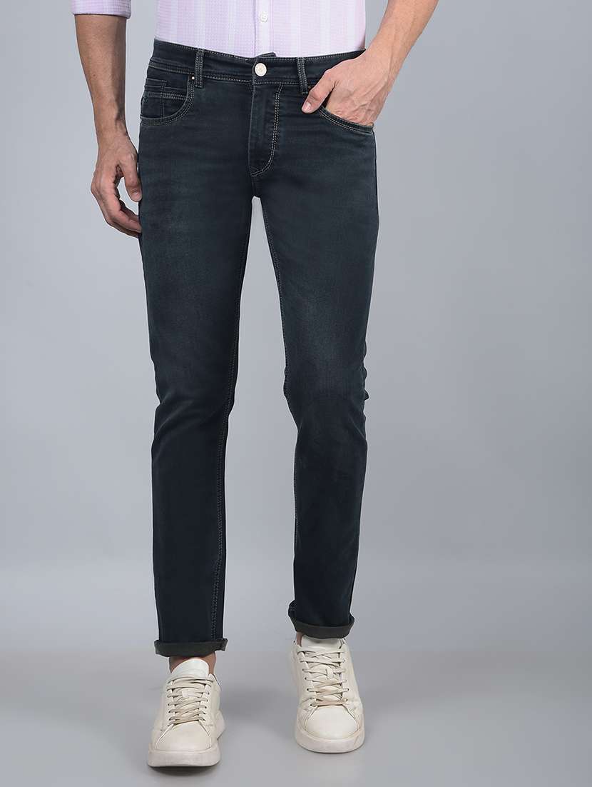men mid rise full length denim jeans