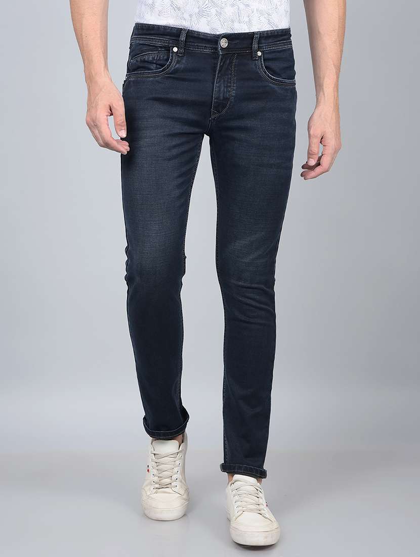 men mid rise full length denim jeans