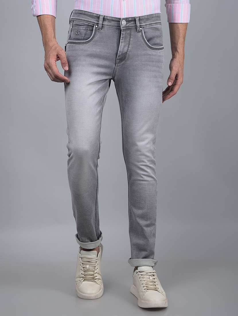 men mid rise full length denim jeans