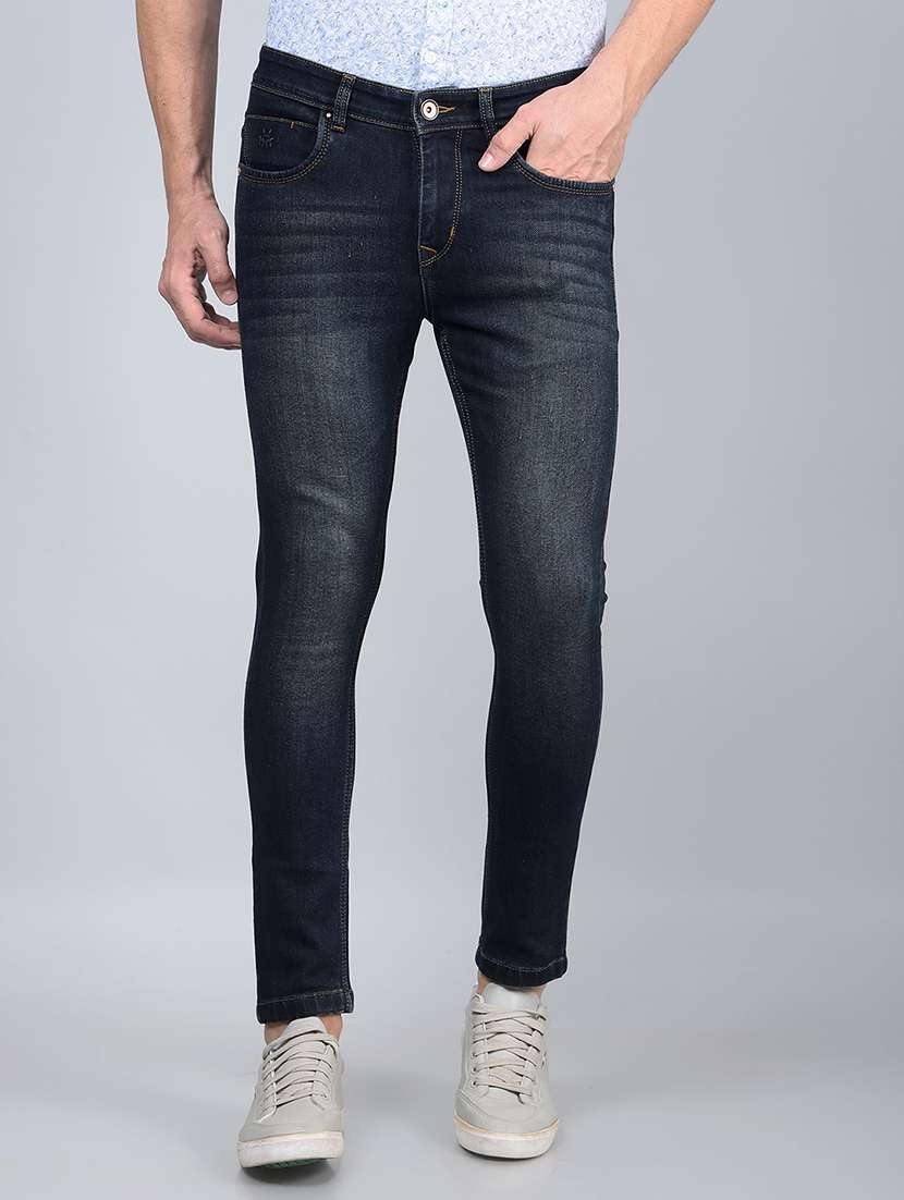 men mid rise ankle length denim jeans