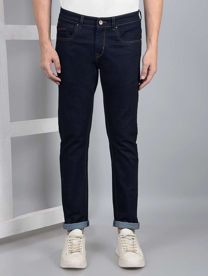 men mid rise full length denim jeans