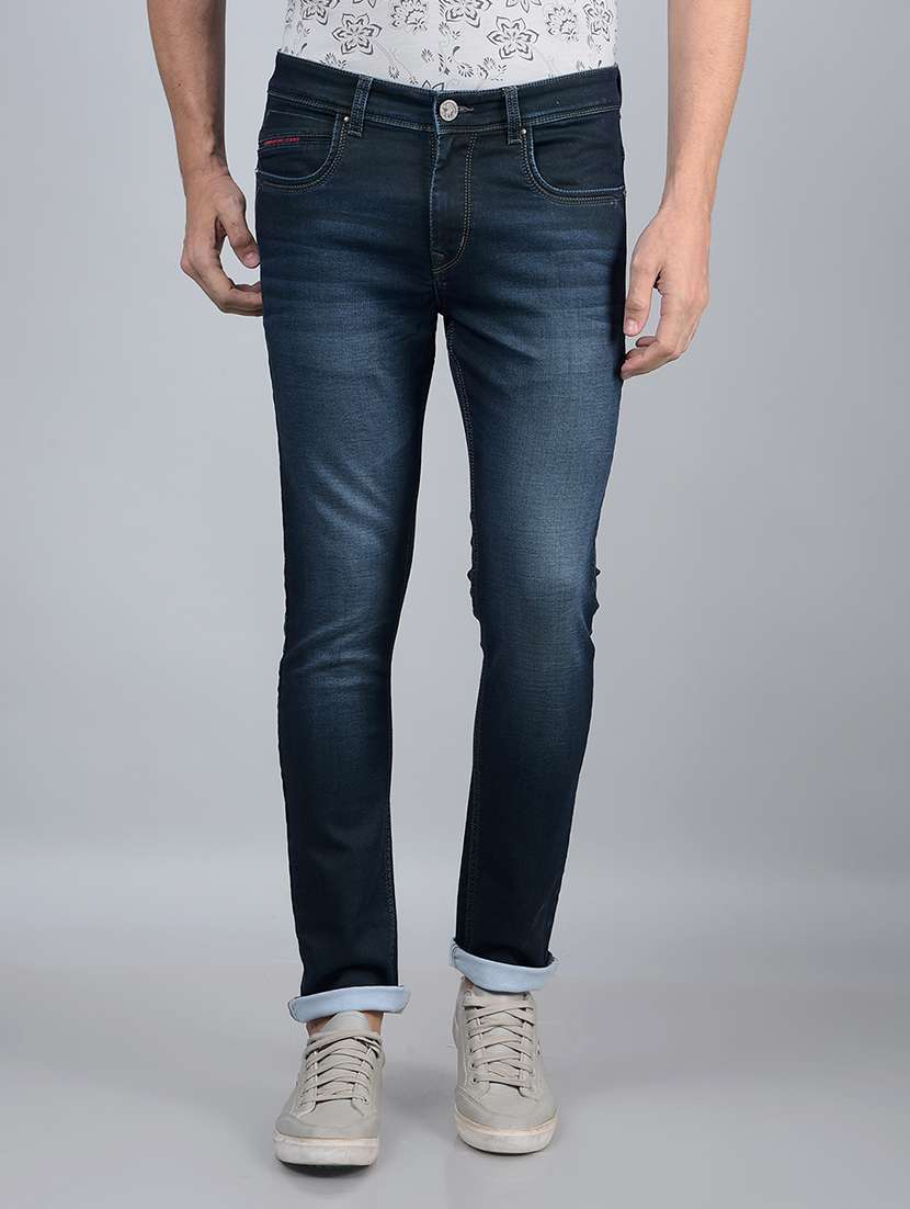 men mid rise full length denim jeans