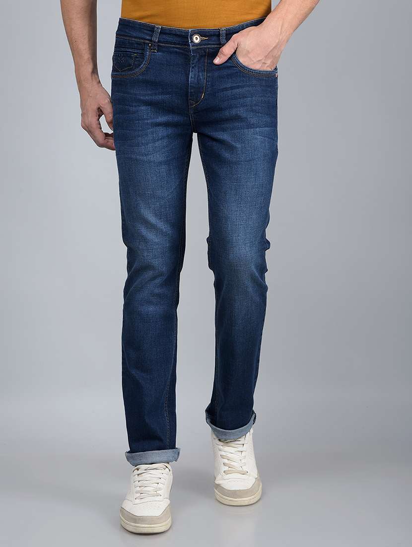 men mid rise full length denim jeans