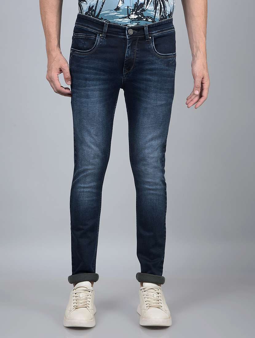 men mid rise full length denim jeans