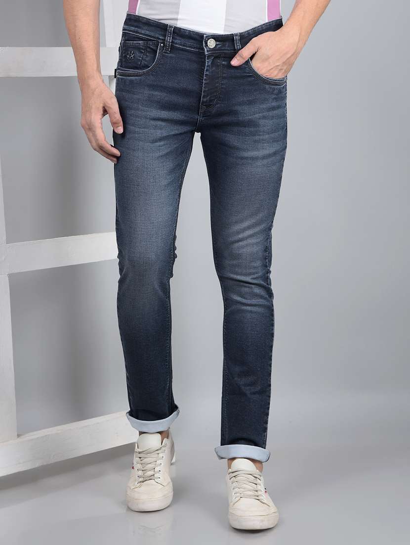 men mid rise full length denim jeans