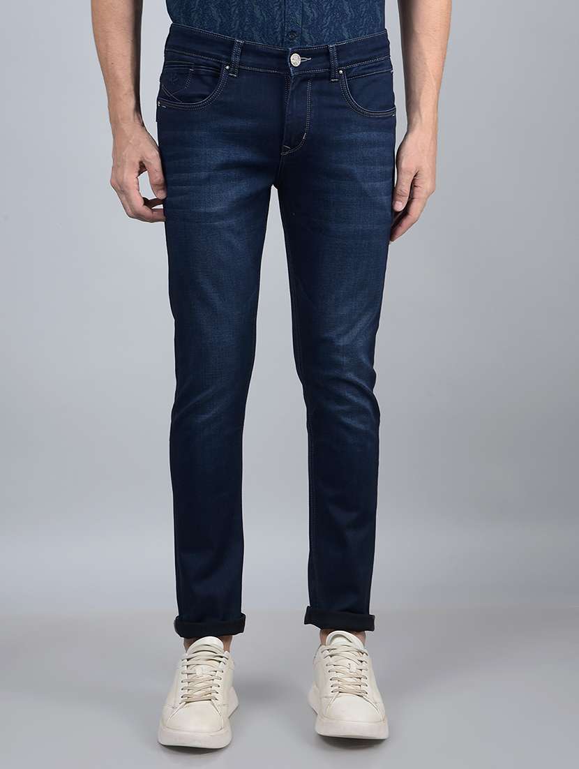 men mid rise full length denim jeans