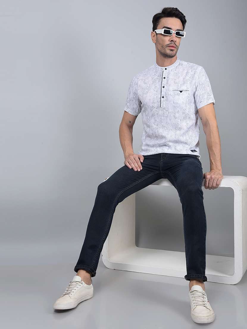 men printed short sleeve short kurta - 21854603 -  Standard Image - 5