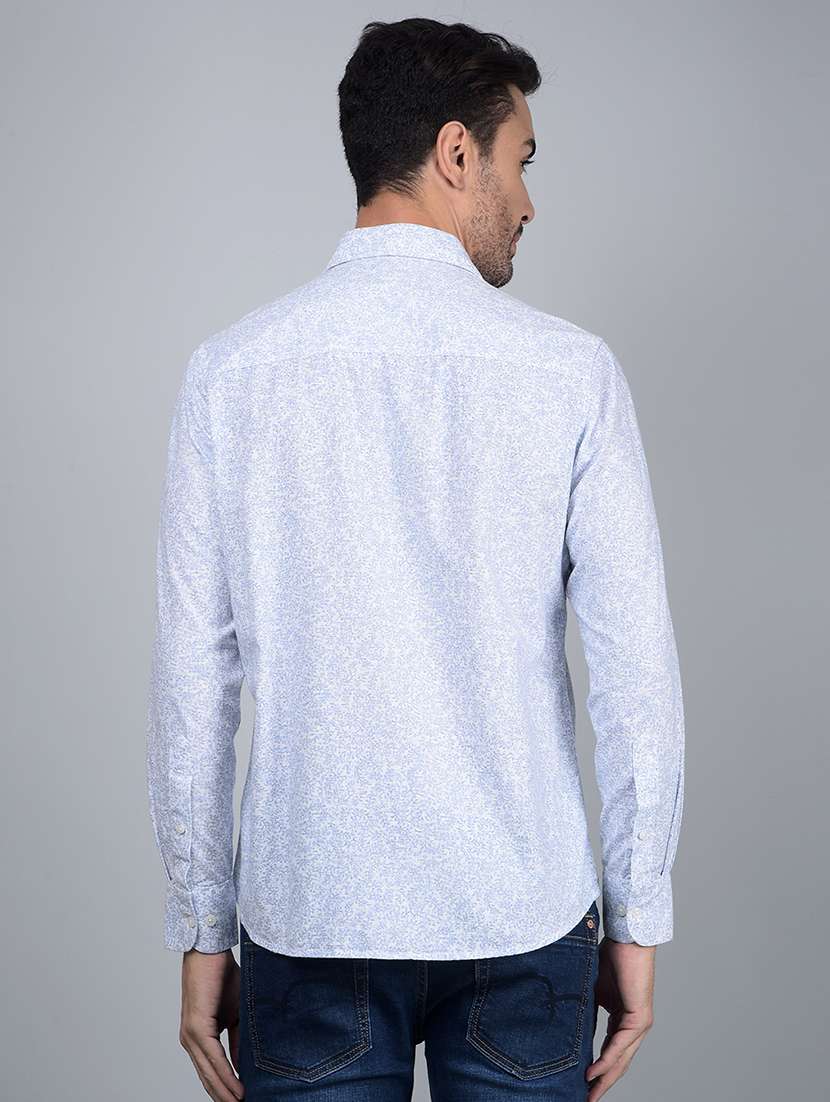 men printed long sleeve slim fit casual shirt - 21854627 -  Standard Image - 3