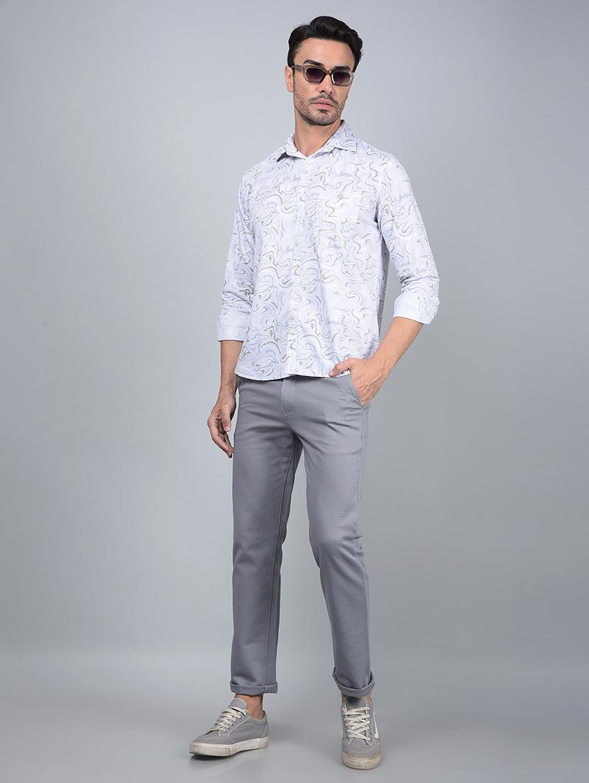 men abstract long sleeve slim fit casual shirt - 21854628 - Standard Image - 5