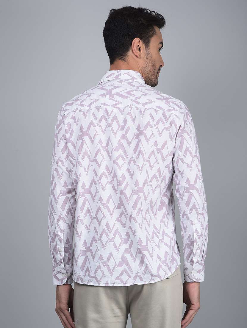men printed long sleeve slim fit casual shirt - 21854633 -  Standard Image - 3