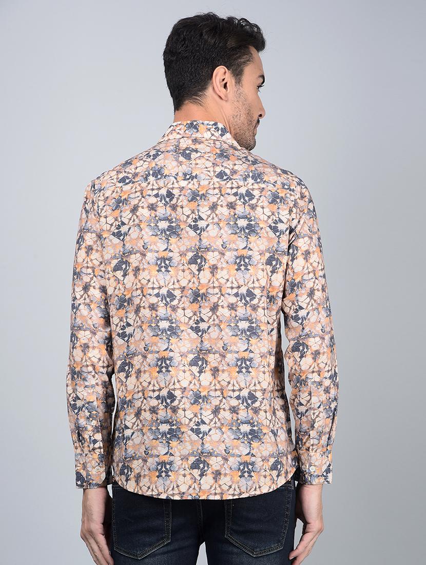 men printed long sleeve slim fit casual shirt - 21854638 - Standard Image - 3