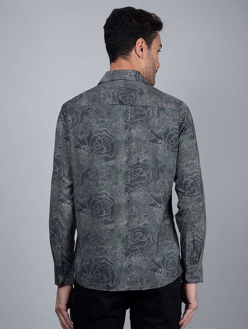 men floral long sleeve slim fit casual shirt - 21854642 - Standard Image - 3