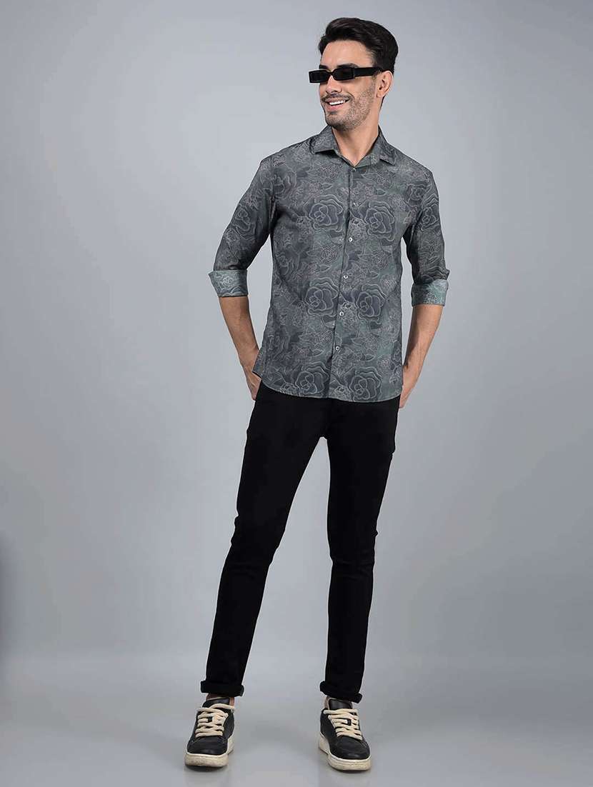 men floral long sleeve slim fit casual shirt - 21854642 - Standard Image - 5
