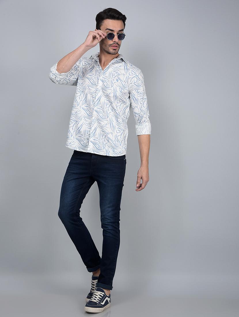 men printed long sleeve slim fit casual shirt - 21854646 - Standard Image - 5