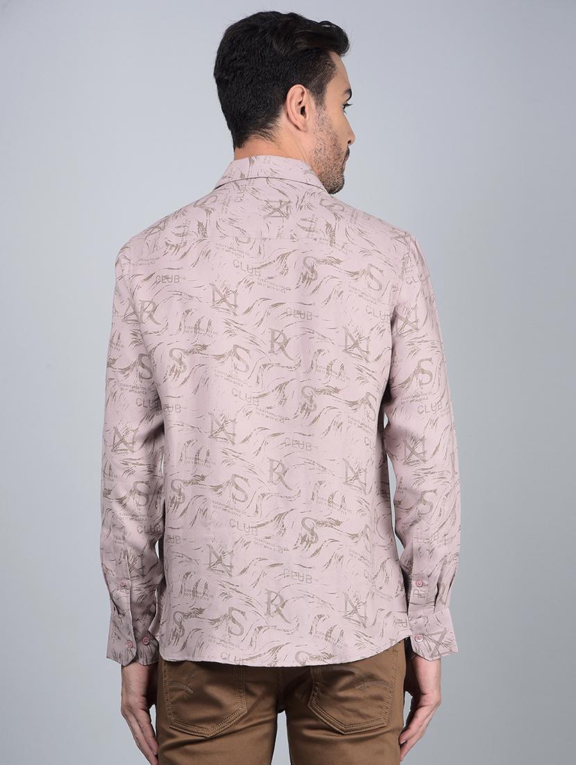 men printed long sleeve slim fit casual shirt - 21854648 - Standard Image - 3