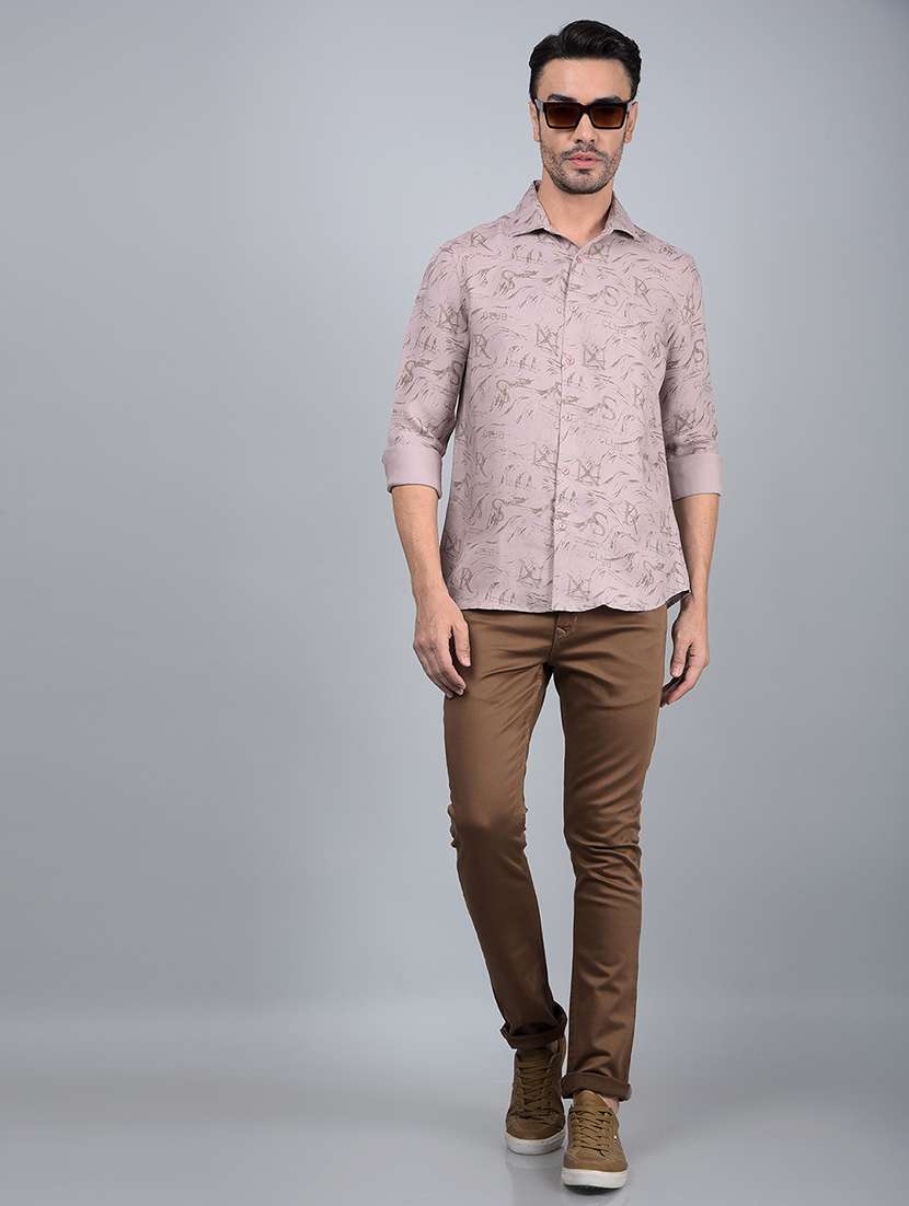 men printed long sleeve slim fit casual shirt - 21854648 - Standard Image - 5
