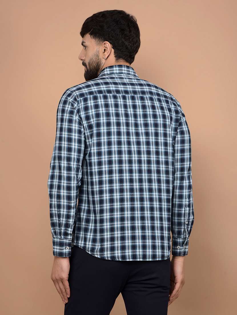 men checked long sleeve slim fit casual shirt  - 21854656 -  Standard Image - 3