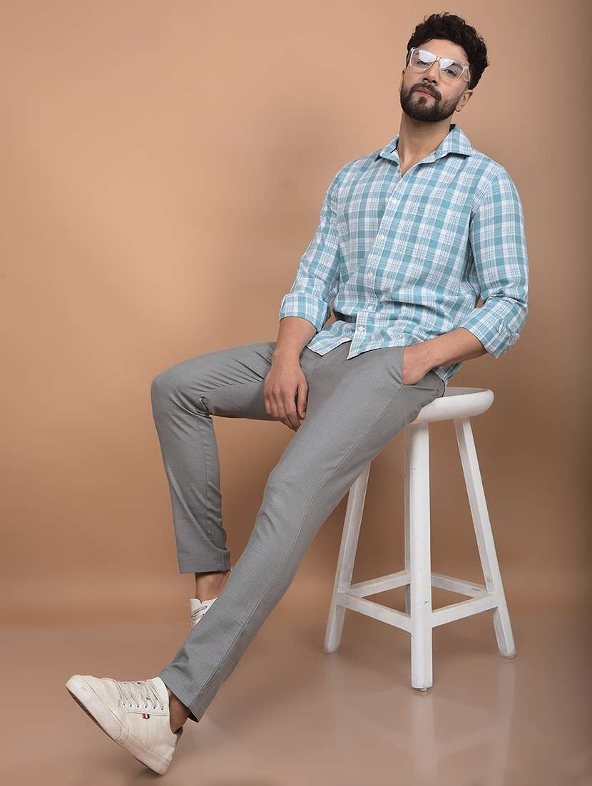 men checked long sleeve slim fit casual shirt  - 21854657 -  Standard Image - 5