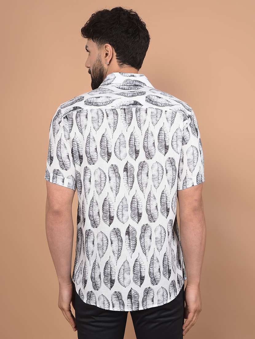 men floral short sleeve slim fit casual shirt  - 21854664 -  Standard Image - 3