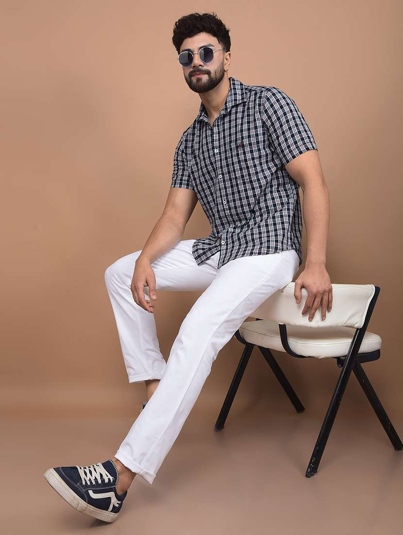 men checked short sleeve slim fit casual shirt  - 21854677 -  Standard Image - 5