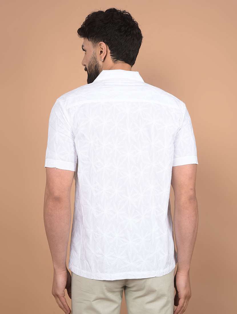 men self design short sleeve slim fit casual shirt  - 21854678 -  Standard Image - 3