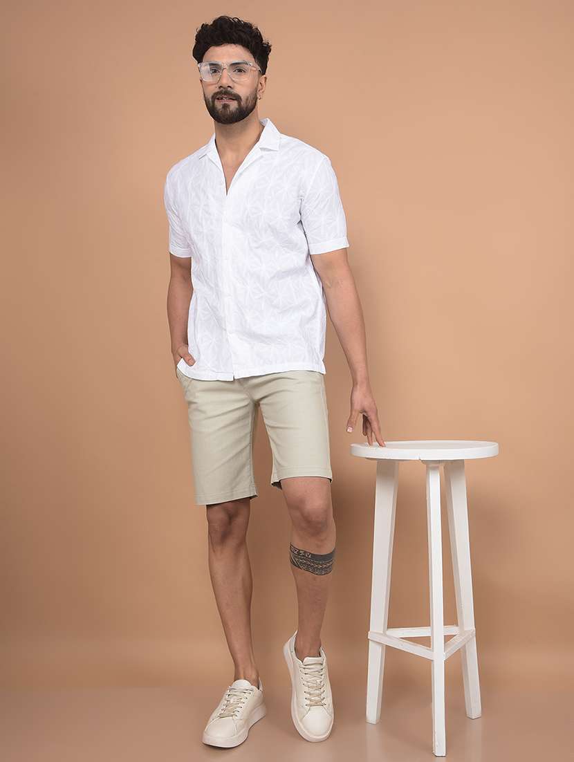 men self design short sleeve slim fit casual shirt  - 21854678 -  Standard Image - 5