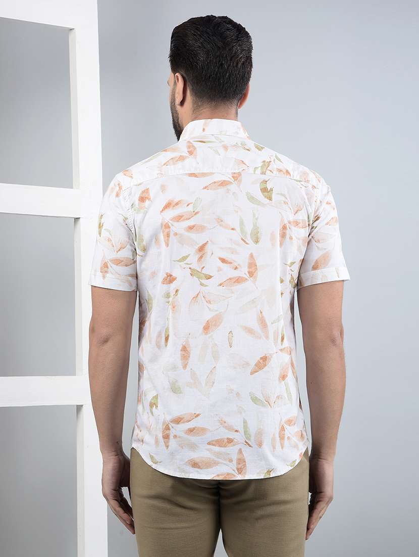 men floral short sleeve slim fit casual shirt - 21854691 - Standard Image - 3