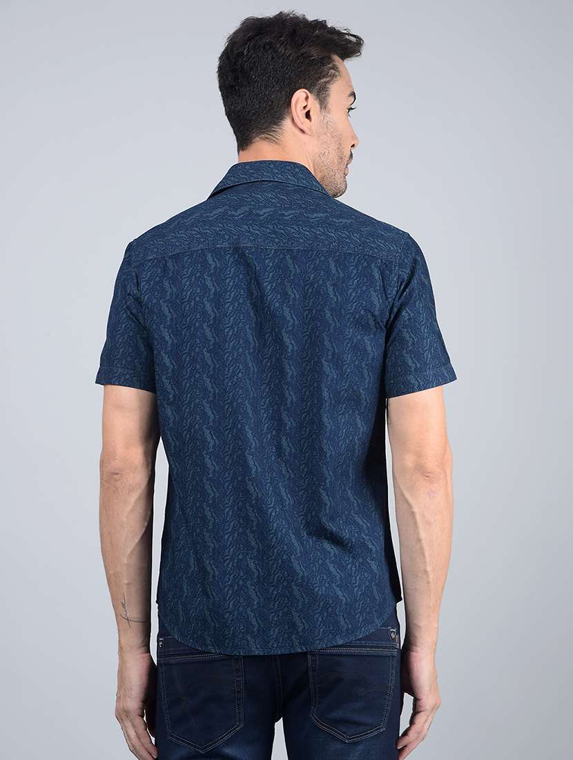 men printed short sleeve slim fit casual shirt  - 21854701 -  Standard Image - 3