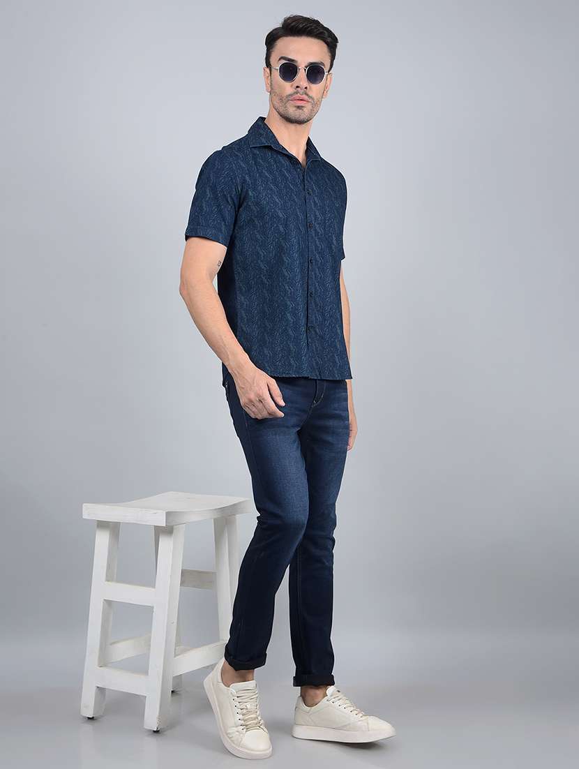 men printed short sleeve slim fit casual shirt  - 21854701 -  Standard Image - 5