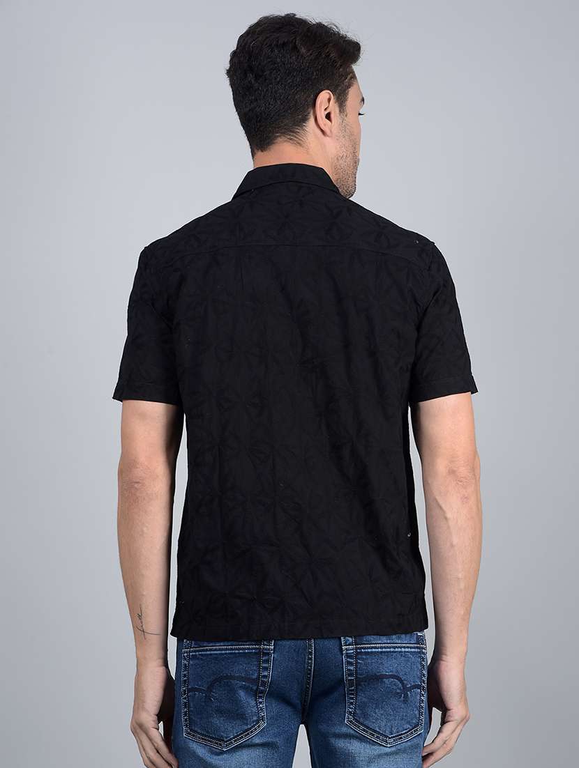 men solid short sleeve slim fit casual shirt  - 21854702 -  Standard Image - 3