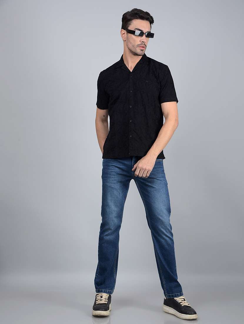 men solid short sleeve slim fit casual shirt  - 21854702 -  Standard Image - 5