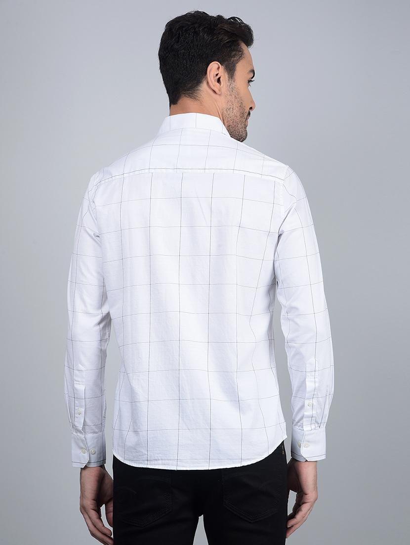 men checked long sleeve slim fit casual shirt - 21854710 - Standard Image - 3