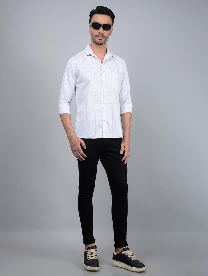 men checked long sleeve slim fit casual shirt - 21854710 - Standard Image - 5