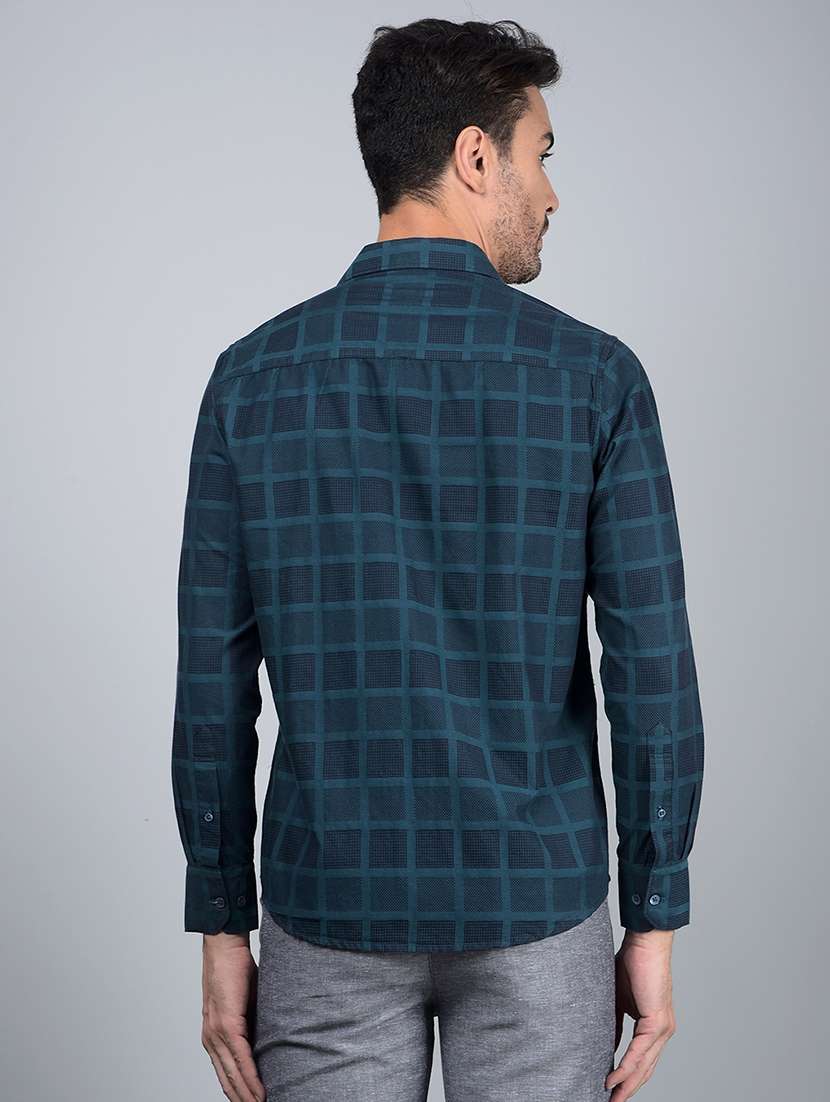 men checked long sleeve slim fit casual shirt  - 21854713 -  Standard Image - 3