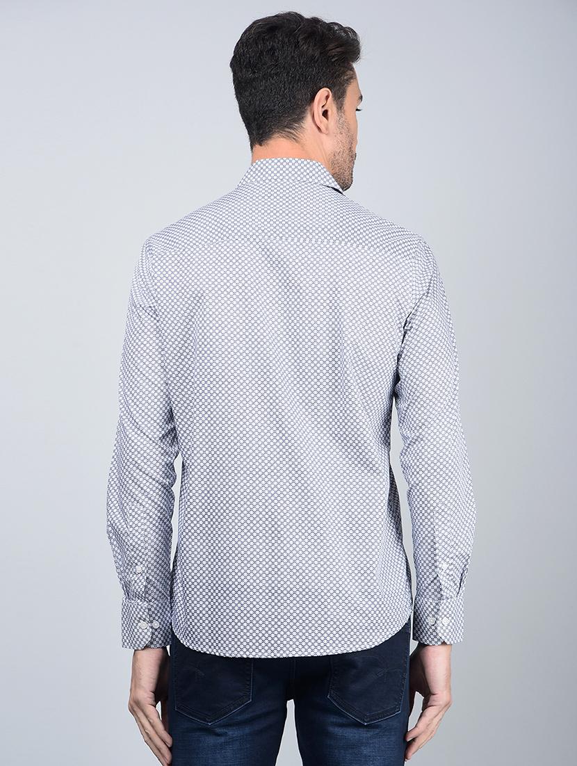 men printed long sleeve slim fit casual shirt - 21854719 - Standard Image - 3