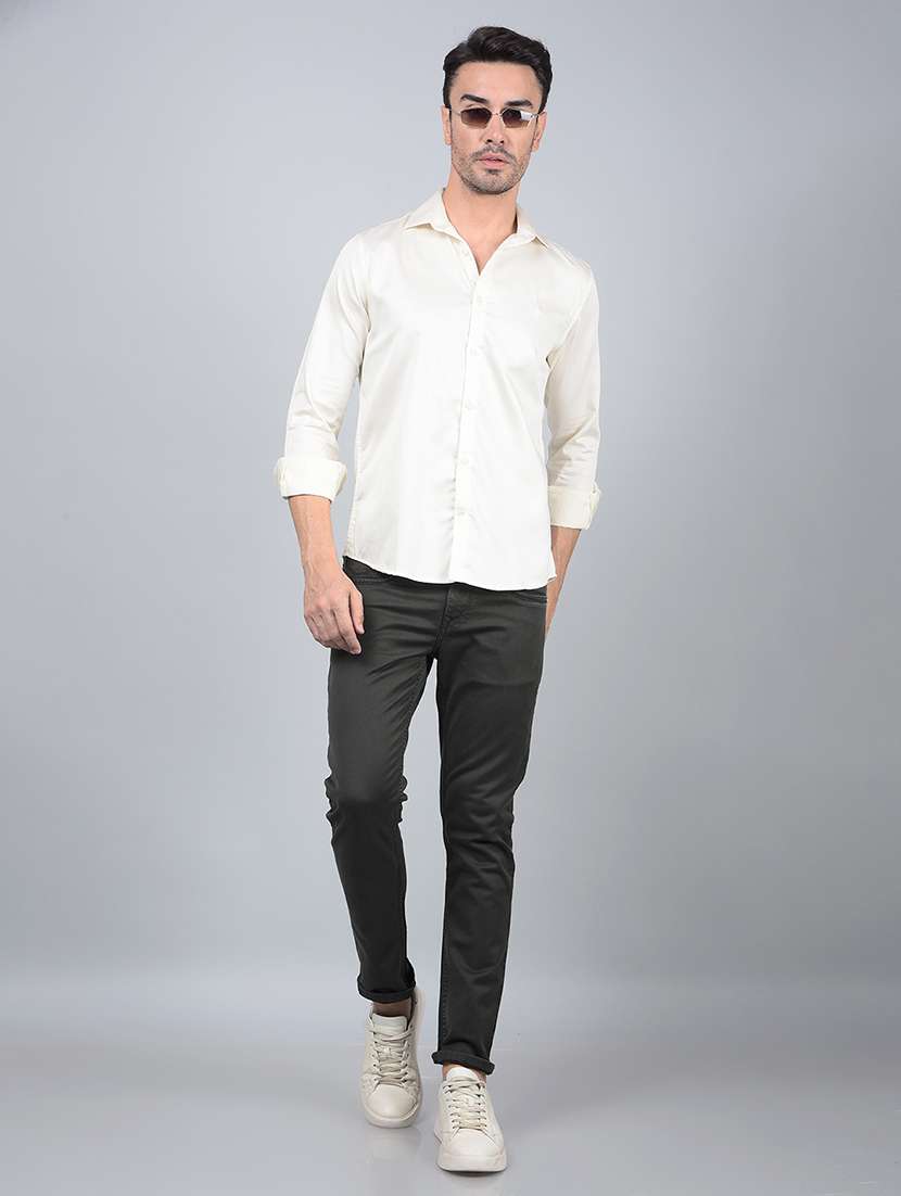 men solid long sleeve slim fit casual shirt  - 21854721 -  Standard Image - 5