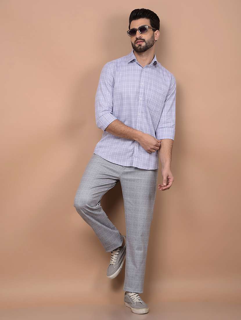 men checked long sleeve slim fit casual shirt  - 21854722 -  Standard Image - 5