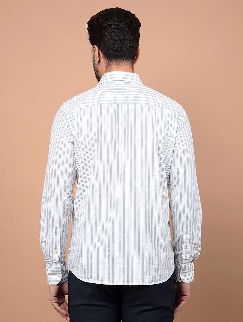 men stripes long sleeve slim fit casual shirt  - 21854728 -  Standard Image - 3