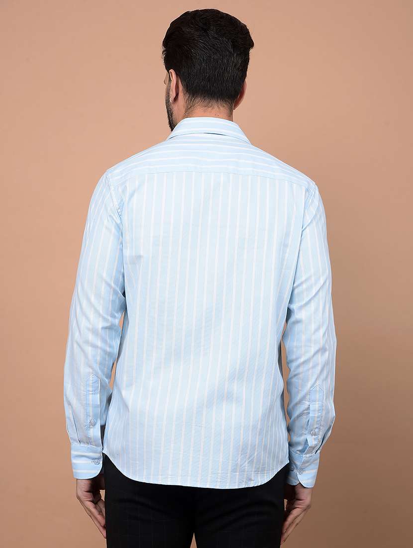 men stripes long sleeve slim fit casual shirt - 21854730 - Standard Image - 3
