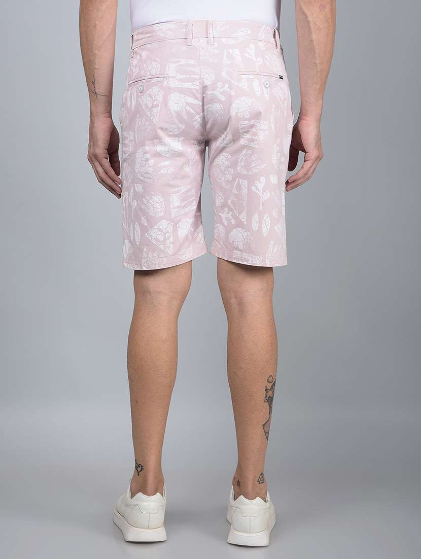 men printed mid rise slim fit short - 21854748 -  Standard Image - 3