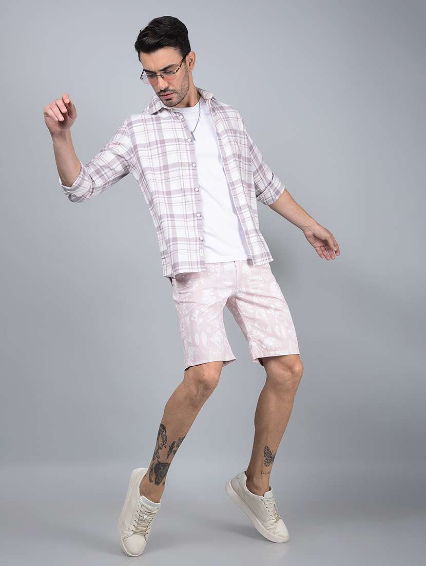 men printed mid rise slim fit short - 21854748 -  Standard Image - 5