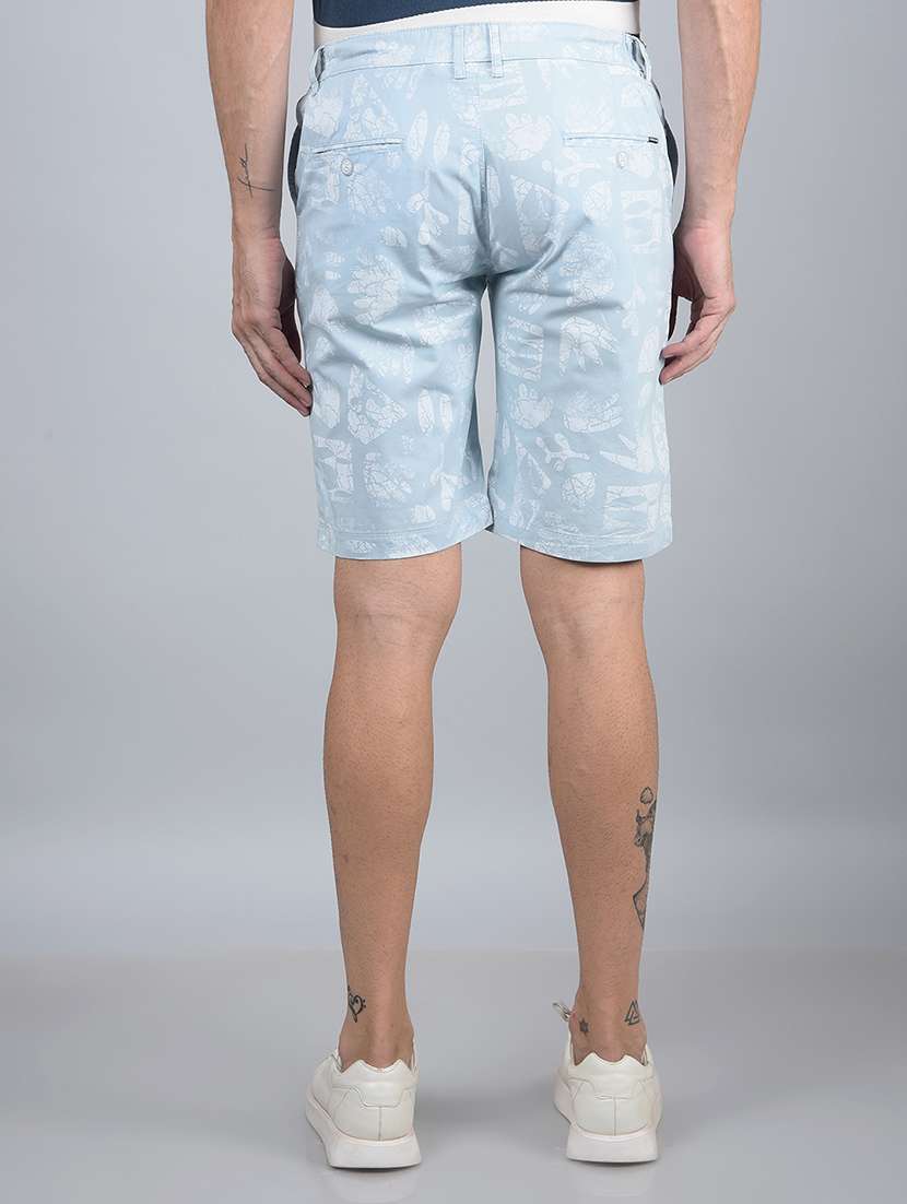 men printed mid rise slim fit short - 21854749 -  Standard Image - 3