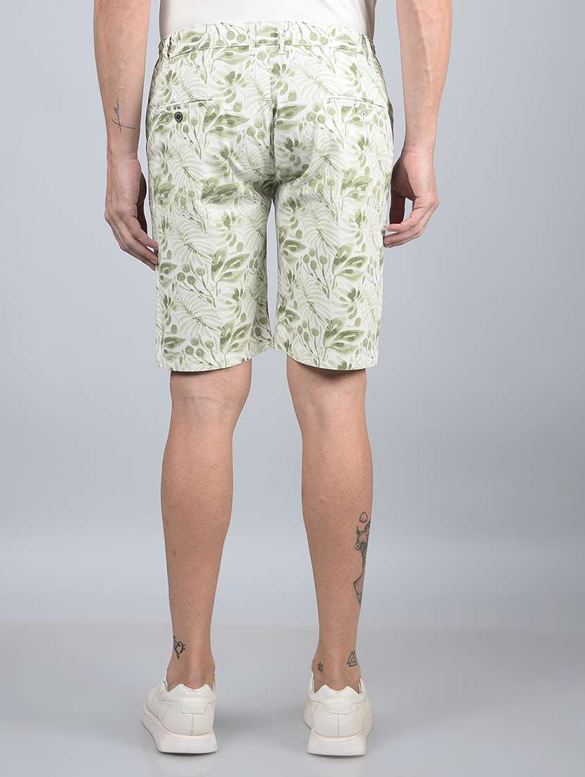 men printed mid rise slim fit short - 21854751 -  Standard Image - 3