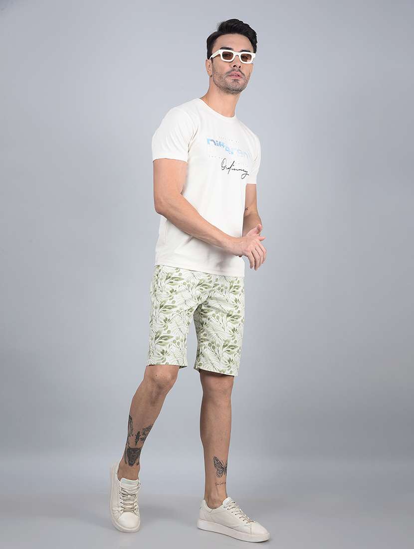 men printed mid rise slim fit short - 21854751 -  Standard Image - 5