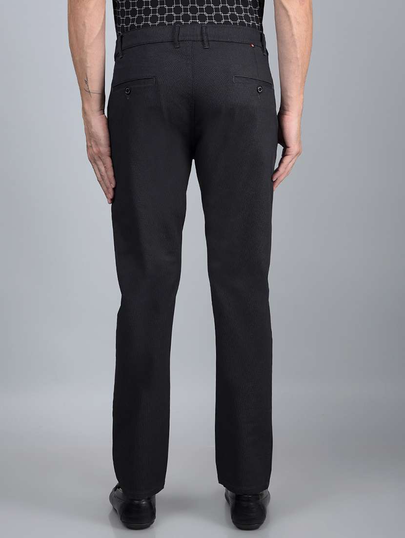 men grey solid mid rise chinos casual trouser - 21854762 -  Standard Image - 3