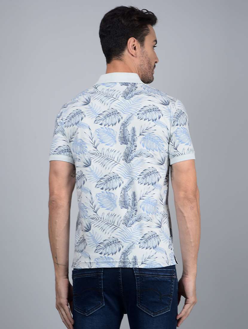 men floral short sleeve slim fit polo t-shirt  - 21854771 -  Standard Image - 3